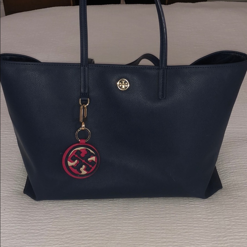 Tory Burch Navy Blue Tote Bag